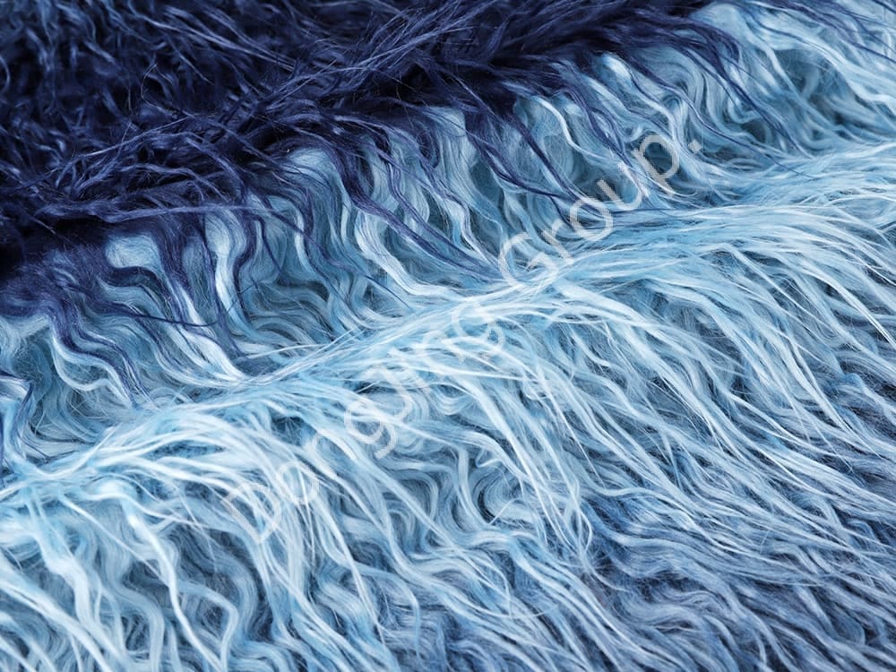 DW0305-rouleau bleu foncé et bleu clair faux fur fabric