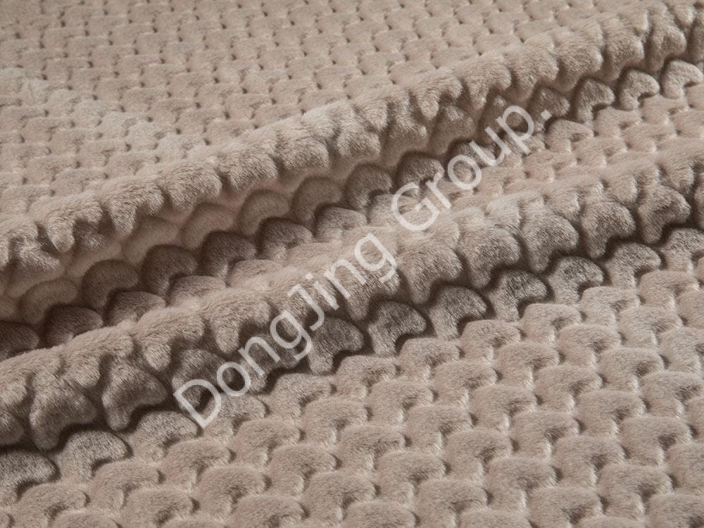 8HG0096-Poils de lapin en relief beige faux fur fabric