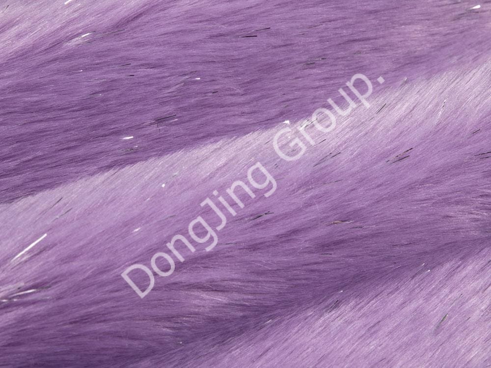 8HP1302-Pince violette en soie argentée renard doux faux fur fabric