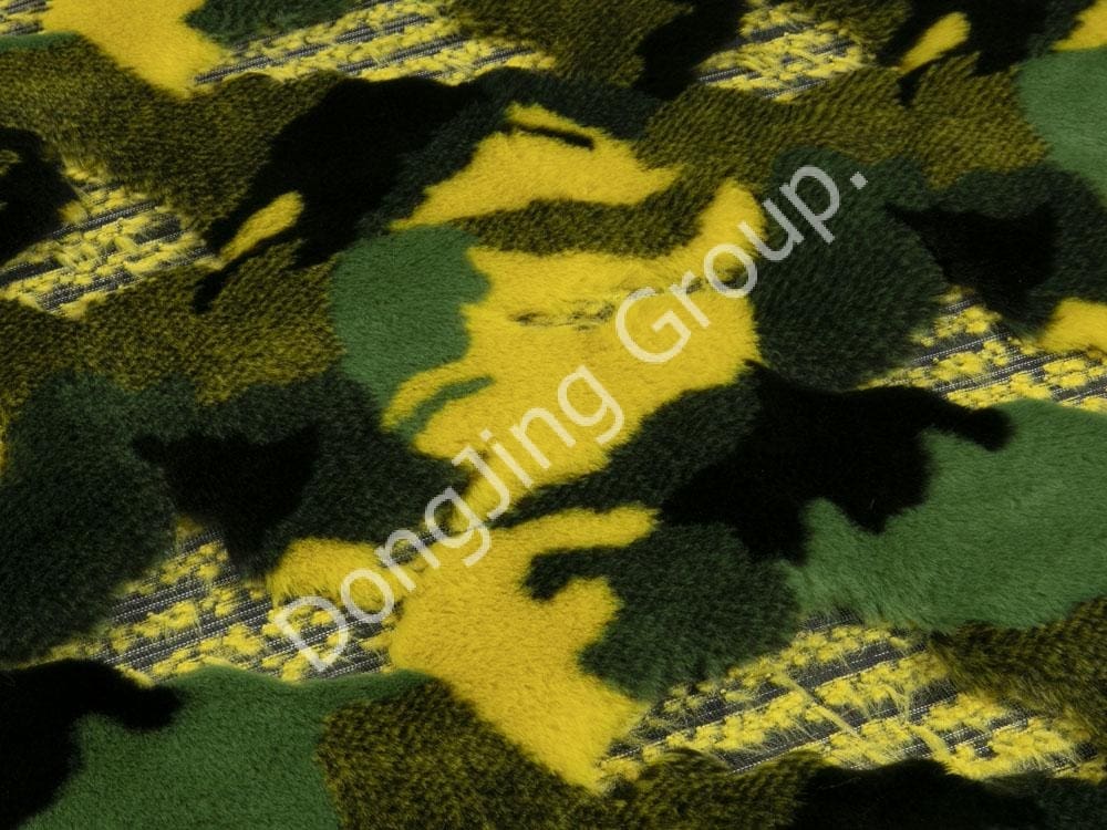 9HW0195-Motif python jacquard vert mang cinq couleurs faux fur fabric