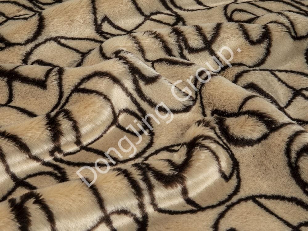 9HW0504-Poils de lapin jacquard bicolore faux fur fabric