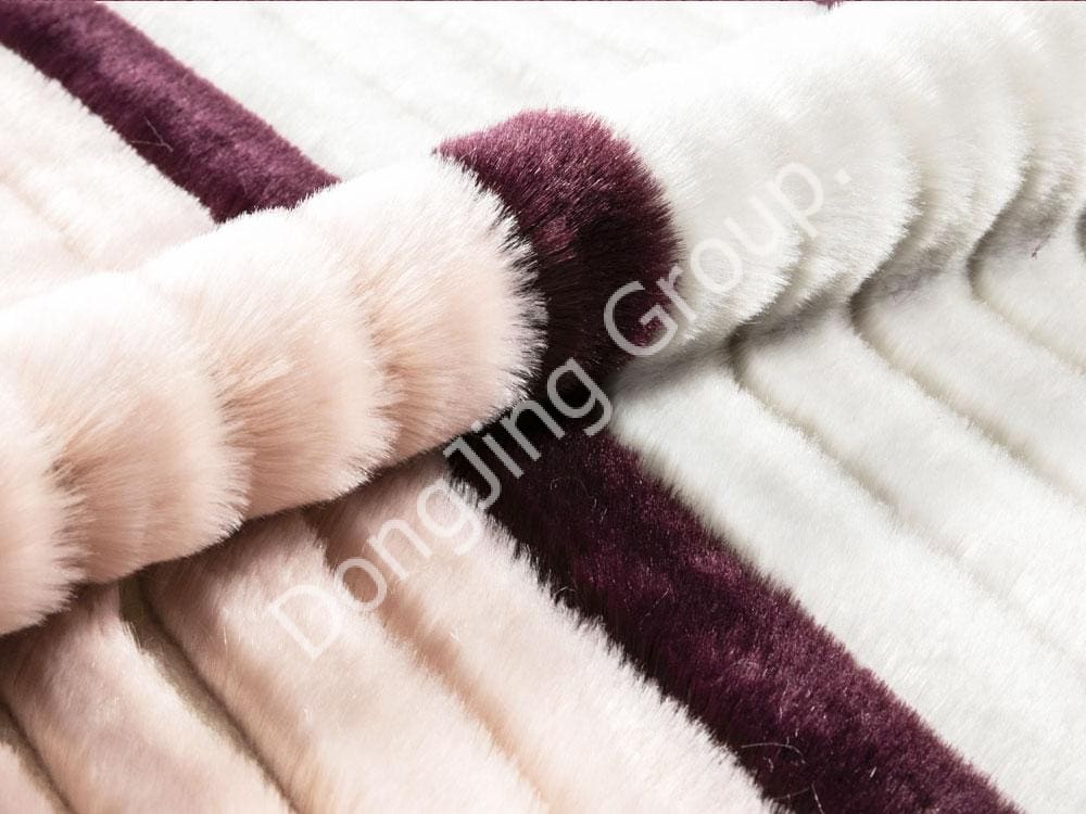 9HW0544-Poils de lapin jacquard quatre couleurs rose violet bleu anti-poils faux fur fabric