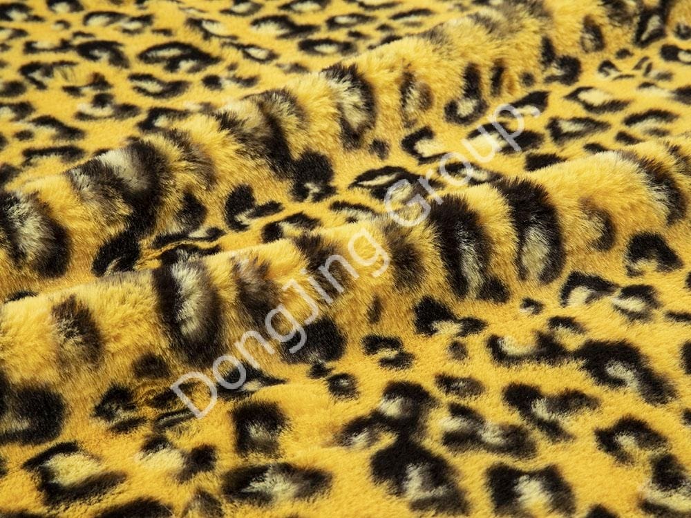 9KT0165-léopard kaki faux fur fabric