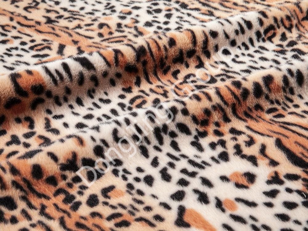 9KT0303-Imprimé léopard rose furet imprimé léopard faux fur fabric