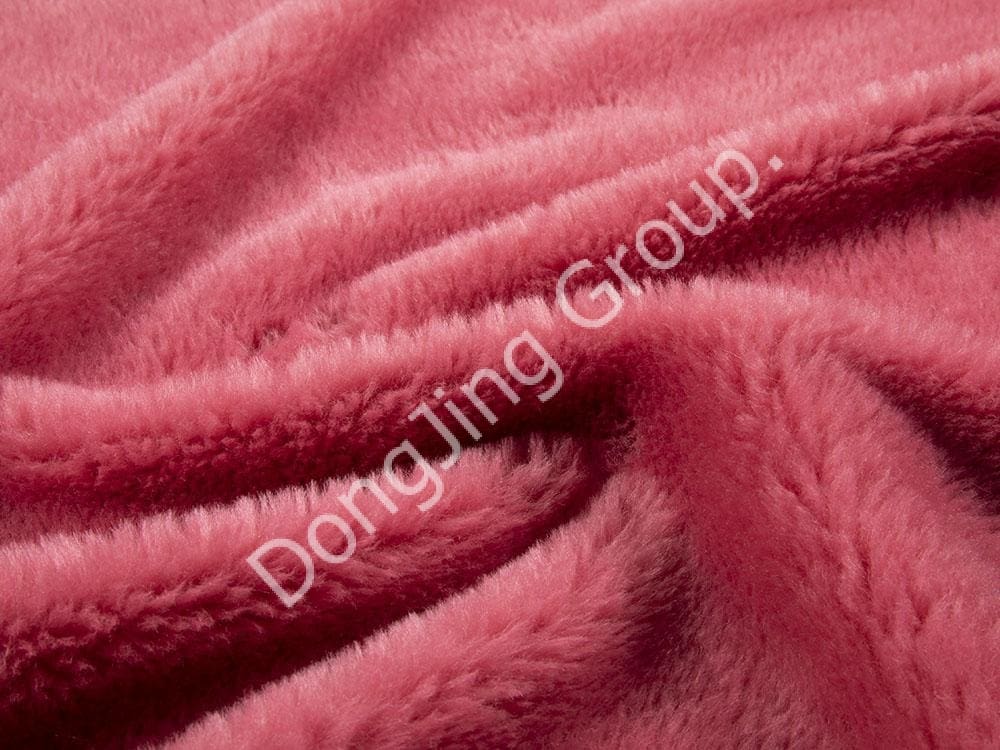 9P2629-Poil d'agneau rouge rose faux fur fabric