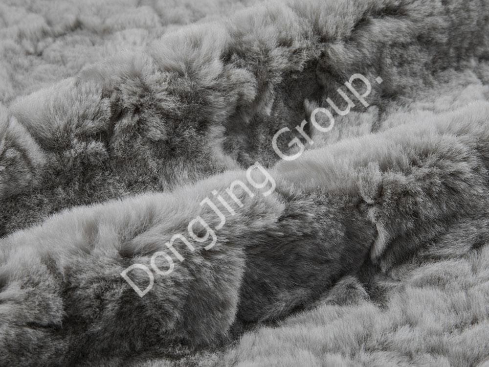 9T1788-Brosse poils de lapin gris faux fur fabric