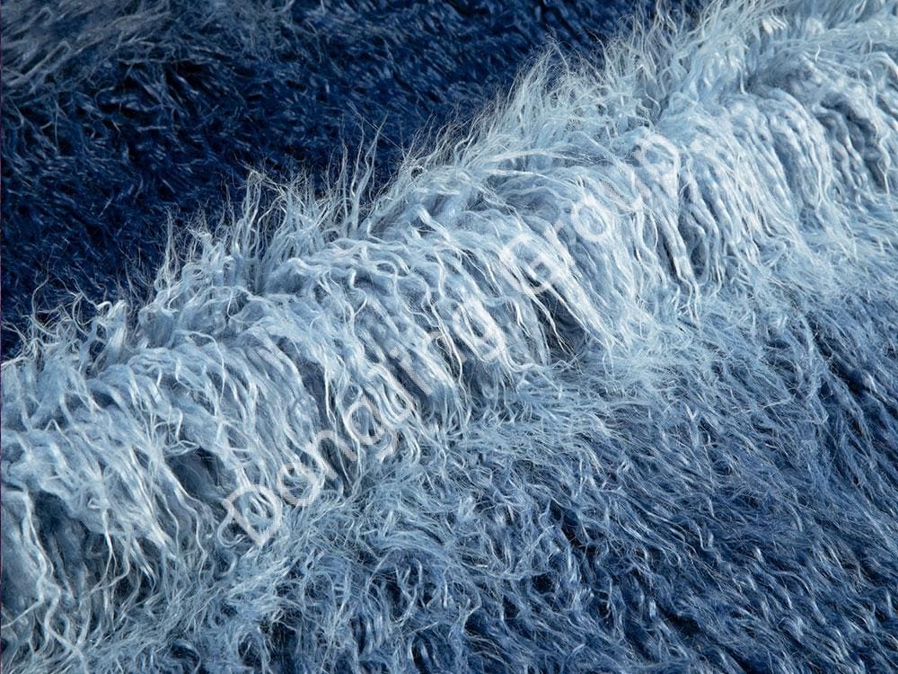 9W0157-Les rouleaux lavés bleu foncé et bleu clair poussent la laine de plage faux fur fabric