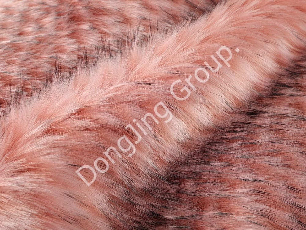 9W0684-Poils de raton laveur ananas rose faux fur fabric