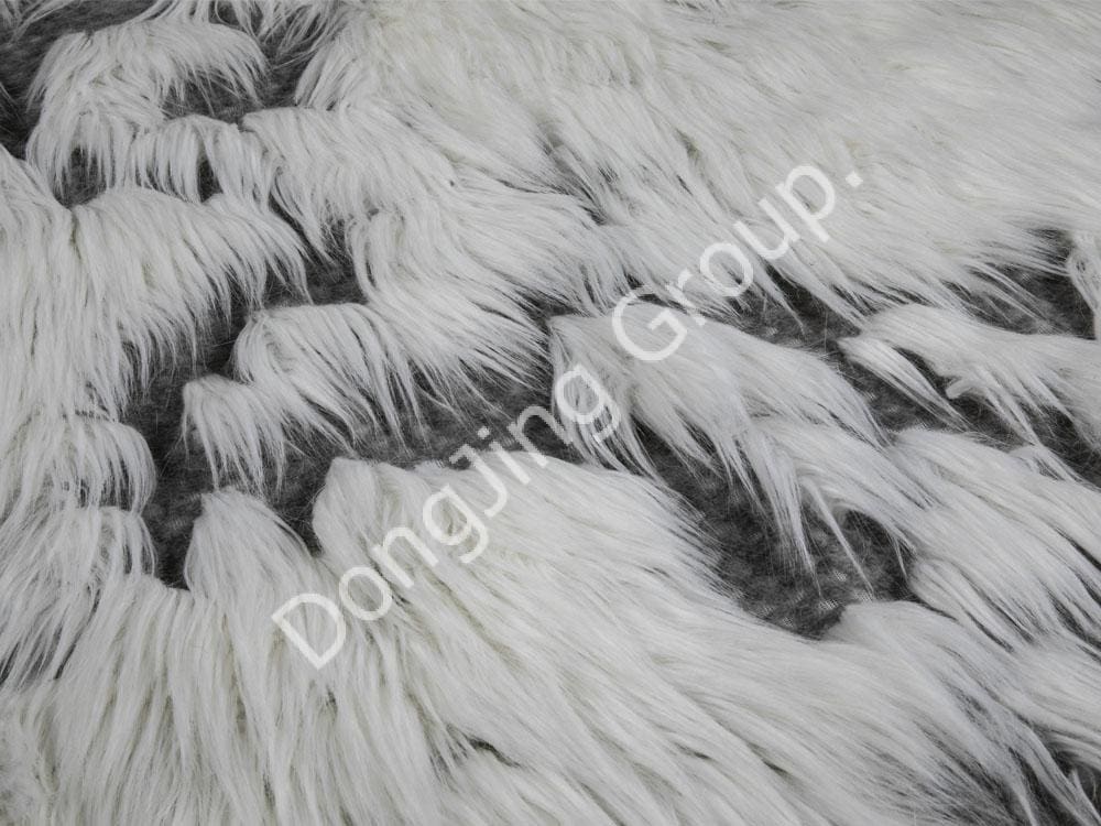 9W0925-Renard anti-bouclage gris blanc lift faux fur fabric