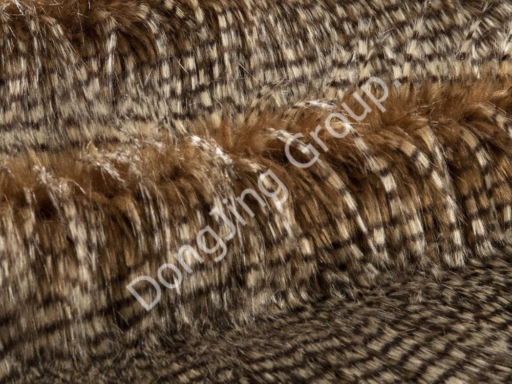 9W1111-Poil de faisan poilu jacquard bicolore faux fur fabric