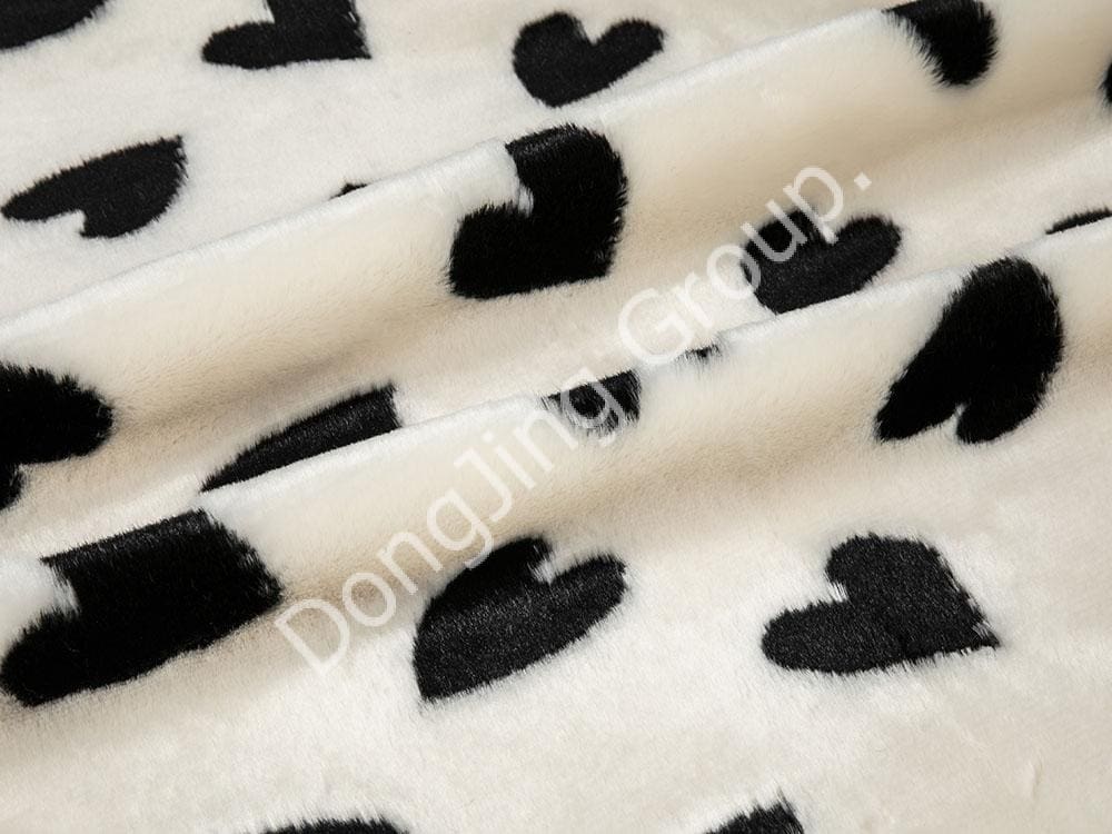 9W1505-Poils de lapin noir Miti faux fur fabric