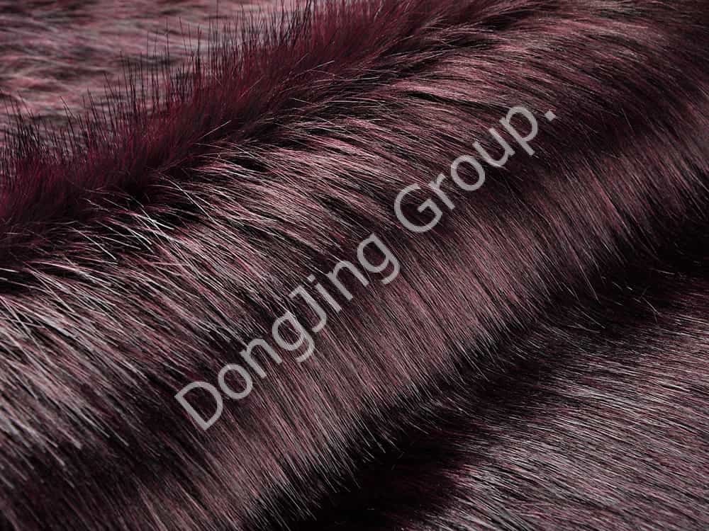 DP0663-Pointe teinte gris foncé et rouge vin faux fur fabric