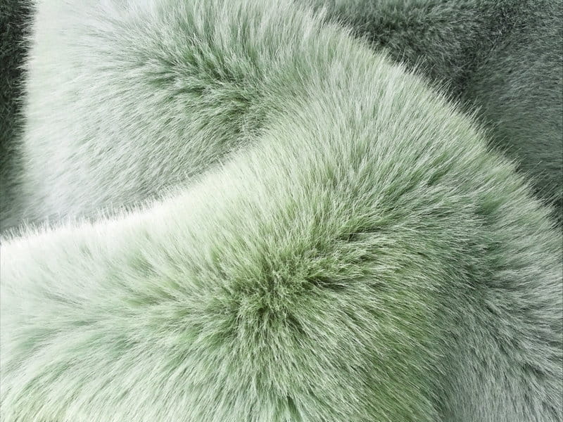 XD0011-Cardamome Vert Or Renard faux fur fabric